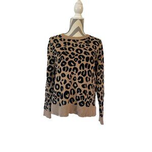 a new day Leopard Print Sweater - Black and Tan